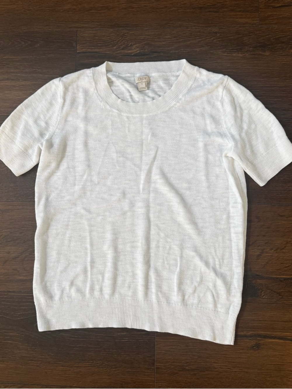 J. Crew Light Gray Crewneck Short Sleeve Knit Top